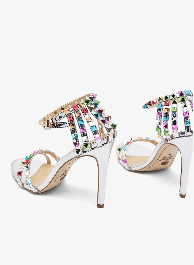 Ella Limited Edition Silver Multicolor Diamonte Jewel Embellished High Heel Stiletto for Women | Best Price UAE